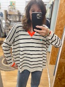 Pull Trudy rayé et orange fluo - Banditas from Marseille