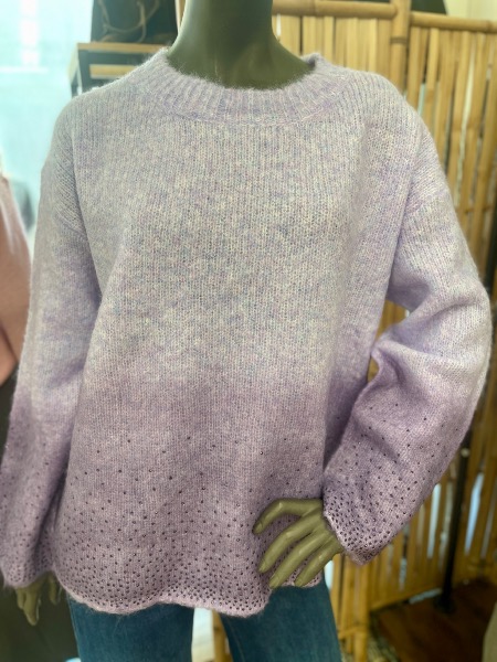 Pull Silver parme violet à strass