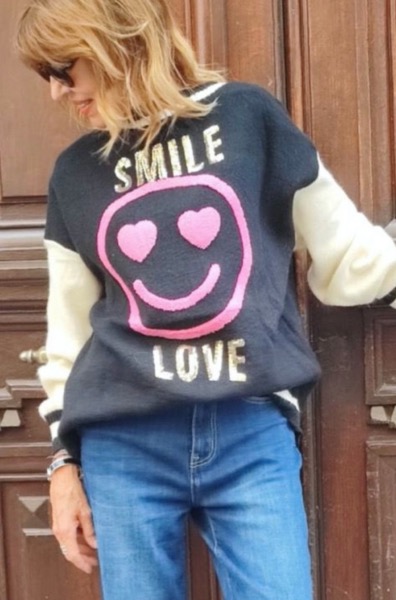 Gilet SMILE LOVE noir