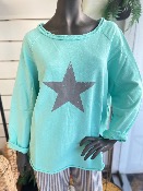 Sweat BASILEA turquoise avec �toile grise - Banditas