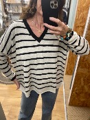 Pull Trudy ray et col noir - Banditas from Marseille