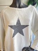 Sweat BASILEA écru avec étoile grise - Banditas