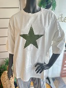 T- shirt BRESCIA MEL �cru/kaki - Banditas from Marseille