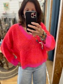 Pull Furetto orange et rose - Banditas from Marseille