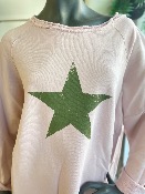 Sweat BASILEA rose avec étoile kaki - Banditas