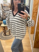 Pull Trudy rayé et col noir - Banditas from Marseille