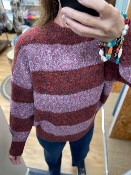 Pull Tod bordeaux et rose - Johanna Paris