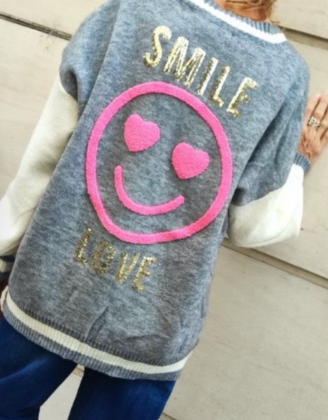 Gilet SMILE LOVE gris
