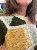 Pull MAËL écru fond vert