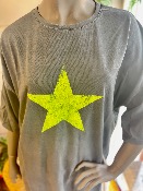 T- shirt BRESCIA MEL noir/jaune fluo - Banditas from Marseille