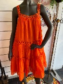 Robe Lina courte bretelles orange Banditas