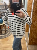 Pull Trudy rayé et orange fluo - Banditas from Marseille