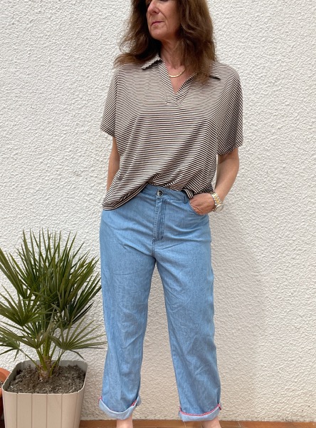 Pantalon large PORTLAND bleu Banditas
