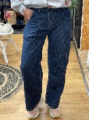 Pantalon en denim à rayures - Johanna Paris