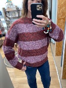 Pull Tod bordeaux et rose - Johanna Paris