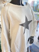 Sweat BASILEA écru avec étoile grise - Banditas