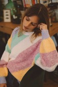 Pull JULIE vert/rose LPH