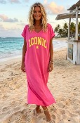 Robe longue T-shirt Mendy fuchsia ICONIC