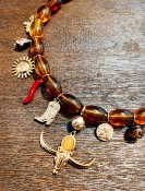 Collier Buffalo Ambre avec Pampilles