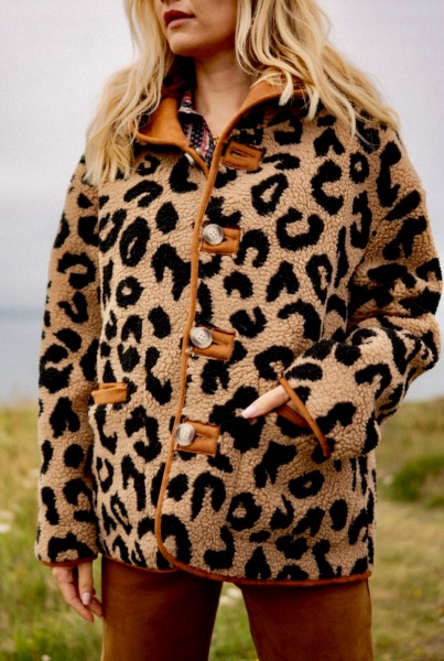 Veste Ashley réversible camel/Léopard