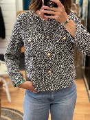 Veste Lina boutons dorés gris