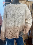 Pull Silver beige camel � strass