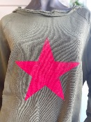 Sweat BASILEA kaki avec étoile rose - Banditas