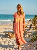 Robe longue T-shirt Mendy corail ICONIC