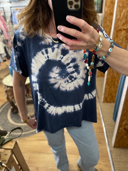 T-shirt Kévin Tie & dye Marine - Maison Lipanoï