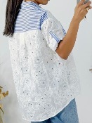 Chemise Ariane - Broderie anglaise et rayures