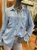 Chemise LAURIANE étoile bleu jean