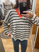 Pull Trudy ray et orange fluo - Banditas from Marseille