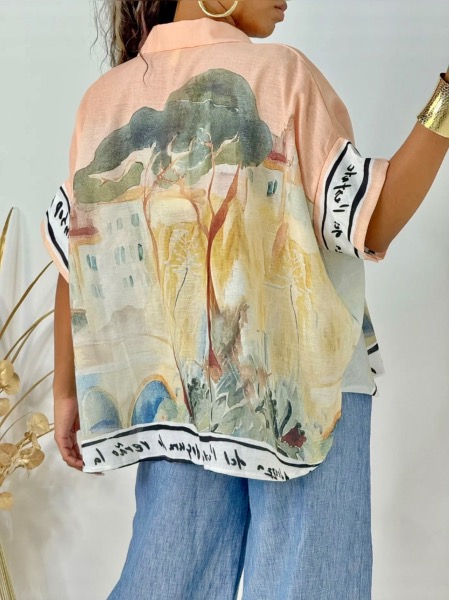 Chemise oversize "Douceur Méditerranéenne" 