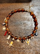 Collier Buffalo Ambre avec Pampilles