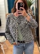 Veste Lina boutons dorés gris