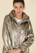 Veste imperméable mi-long fourrée Bronze