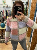 Pull MAËL taupe fond rose