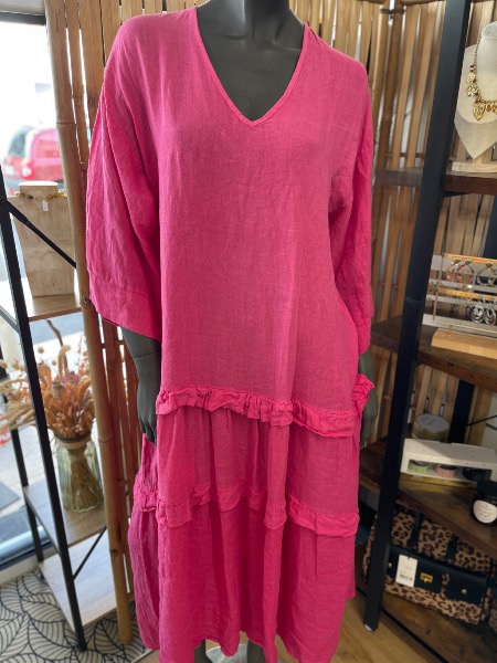 Robe longue Vincent fuchsia - Banditas from Marseille