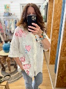Chemise Maëlle écru brodée coeurs - Maison Lipanoï