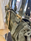 Sac Garance Lacets small cuir kaki