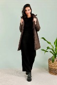 Veste imperméable fourée chocolat