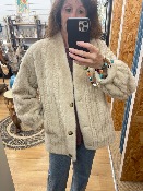 Veste Laya en fausse fourrure beige