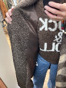 Manteau Long à Carreaux écru & brun