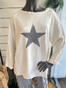 Sweat BASILEA �cru avec �toile grise - Banditas